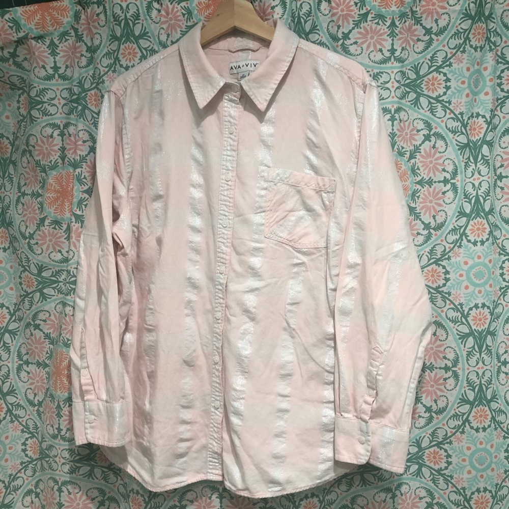 Ava & Viv Blush Collared Shirt
